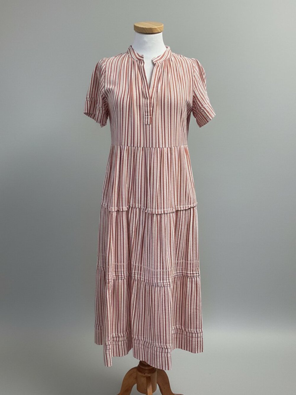 Trovata terra cotta stripe dress, size XS